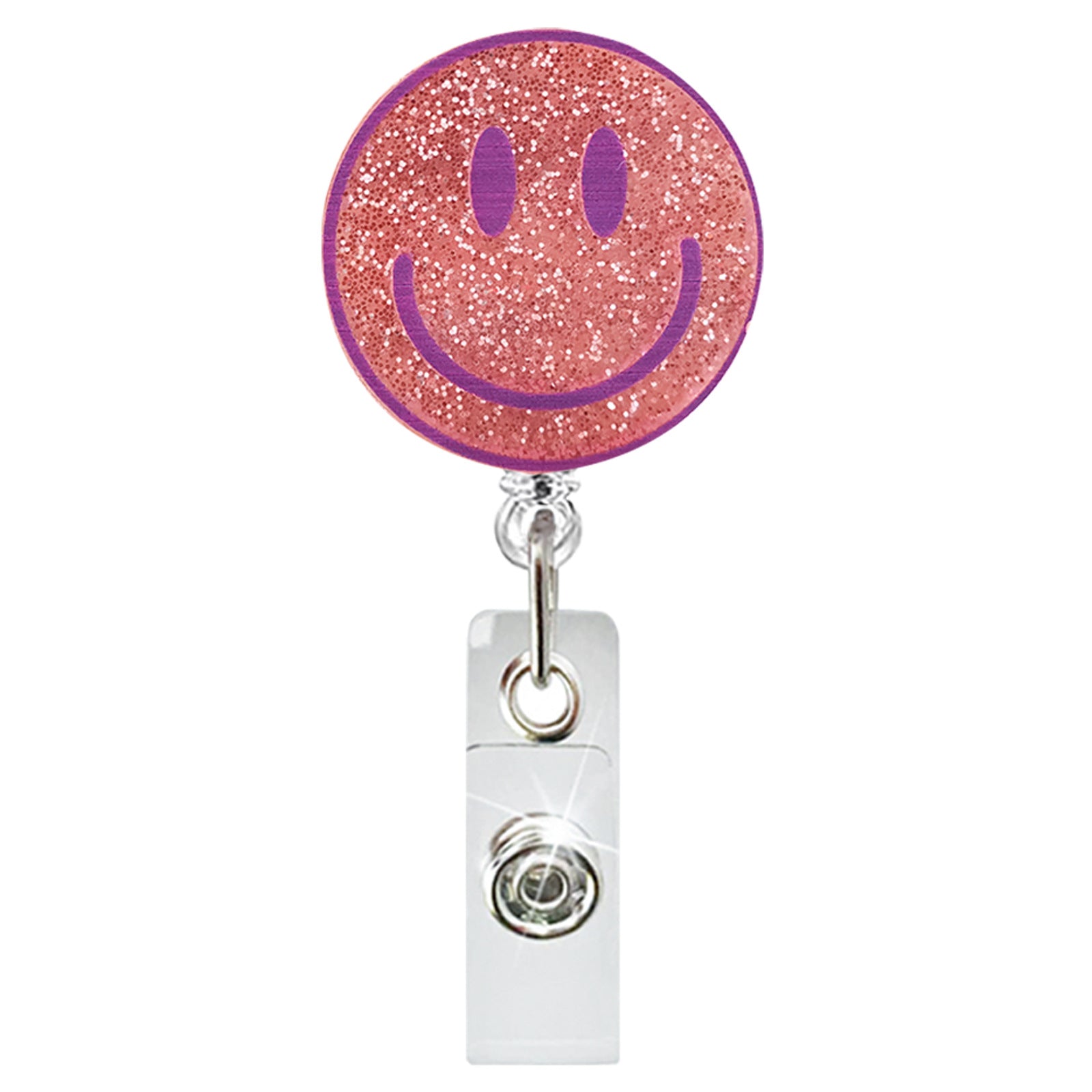 Wholesale Glitter acrylic medical retractable rotating alligator clip easy to pull